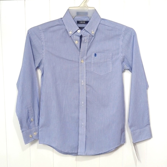 ❤️5/$25 🌟NWT Izod Boy Button Down Stripe - Picture 1 of 5